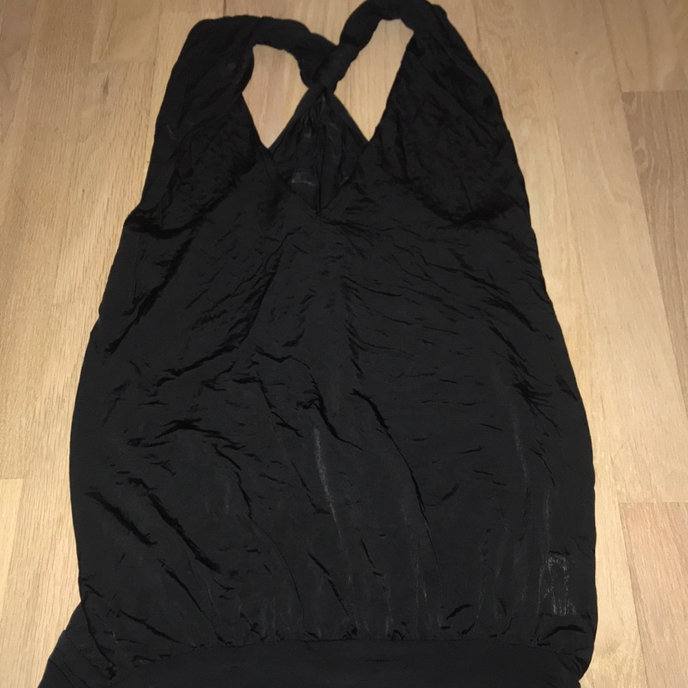 Xs black silky blouse
